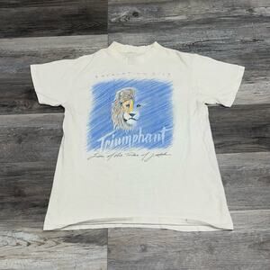 Vintage 1991 Revelations 5:13 Triumphant Lion Of The Tribe Of Judah Mens M Shirt